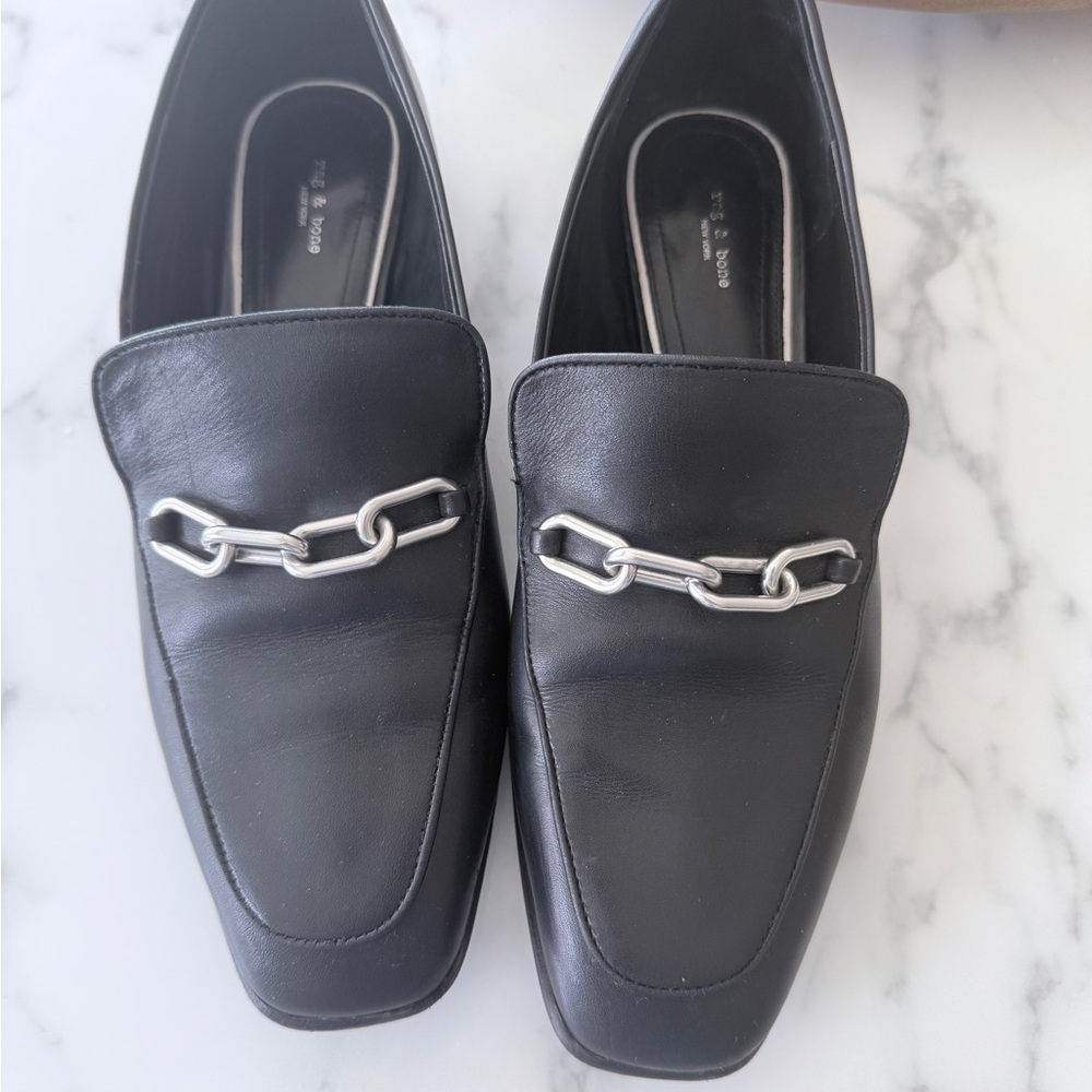 rag & bone Black Embossed Logo Footbed